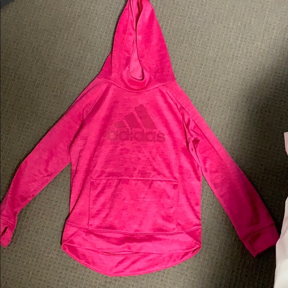 pink adidas hoodie girls